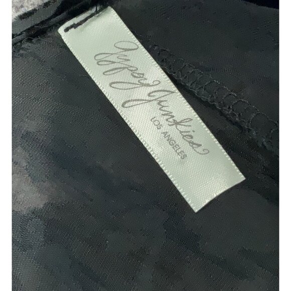 Gypsy Junkies x Free People Black Boho Bell Sleeve Strappy Back Mini Dress Tunic - Picture 8 of 11